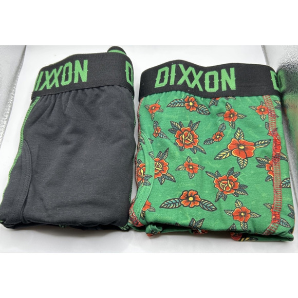 Dixxon Flannel Co Premium Boxer Briefs, 2 Pack, Black/Green Roses, Size 2XL, NIB - Picture 1 of 4